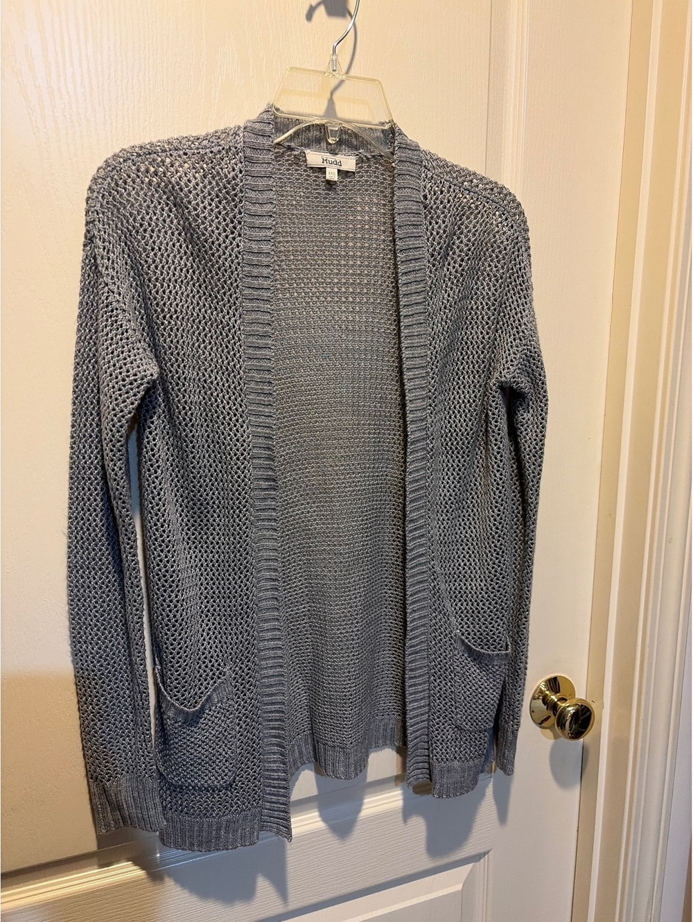 Mudd Women's Gray Open Front Knit Cardigan Sweater XXS